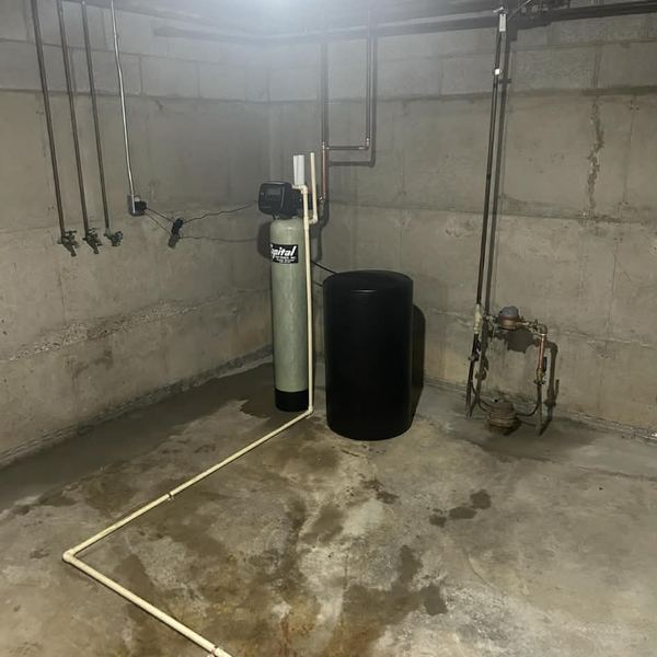 Water softener and brine tank installation by KW Plumbing